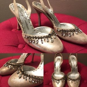 RARE Juicy Couture Wicked Ballet Ballerina Pink Rhinestone Slingback Heels 6